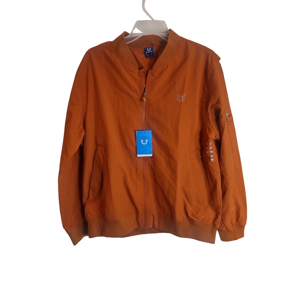 Northyard Mens Lightweight Bomber Jacket Burnt Orange Windbreaker Small NWT